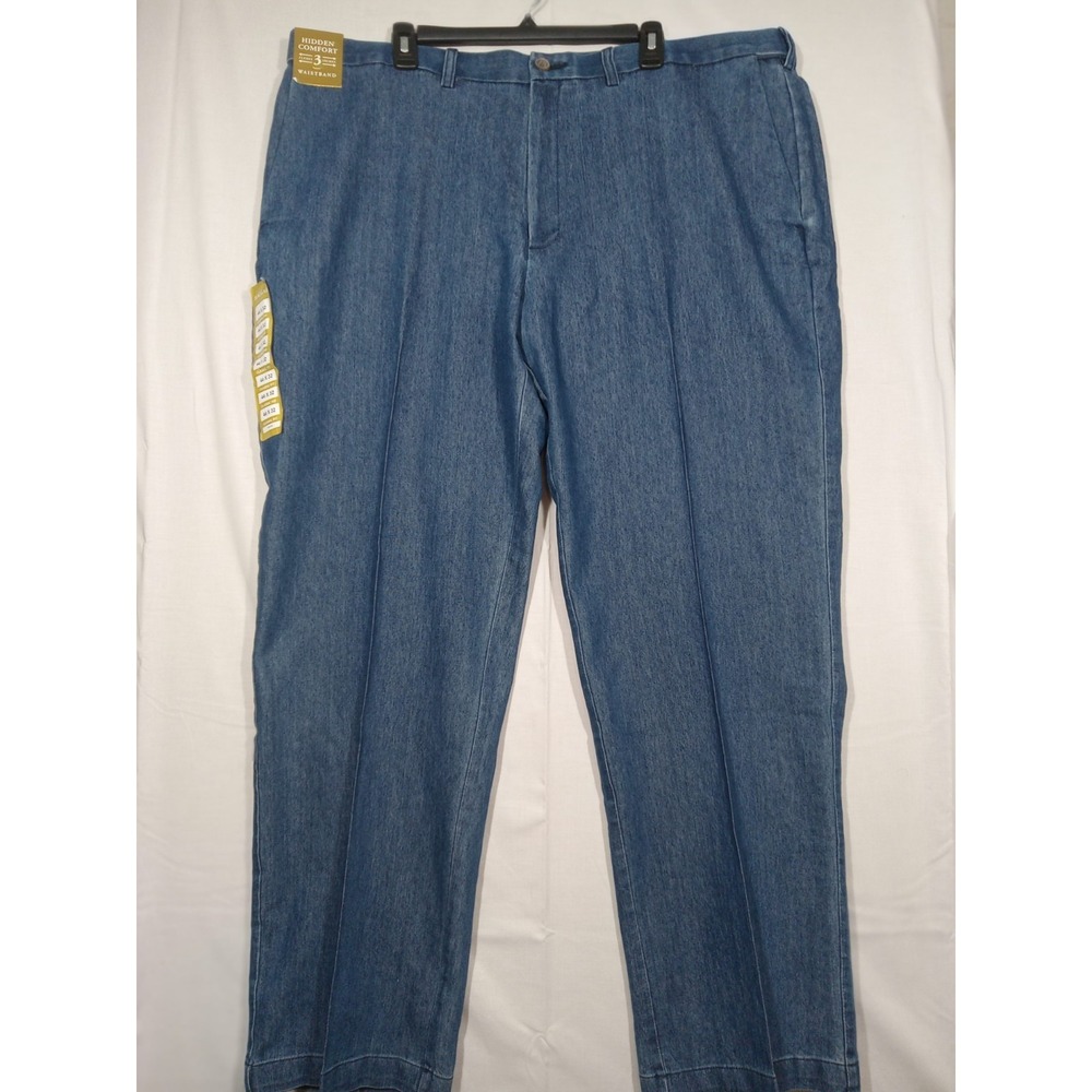 Haggar Men 44X32 Classic Fit Premium Stretch Denim Jeans Expandable Waistband